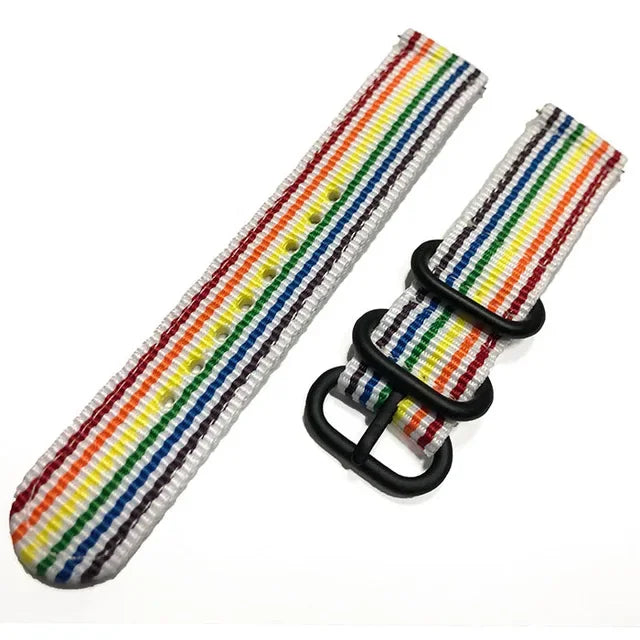 18mm 20mm 22mm 24mm Nylon Fabric Watch Bands Sport Strap For Samsung Galaxy Watch 3 Band Bands Amazfit GTR GTS Huawei GT2 Qme Seven color 18mm
