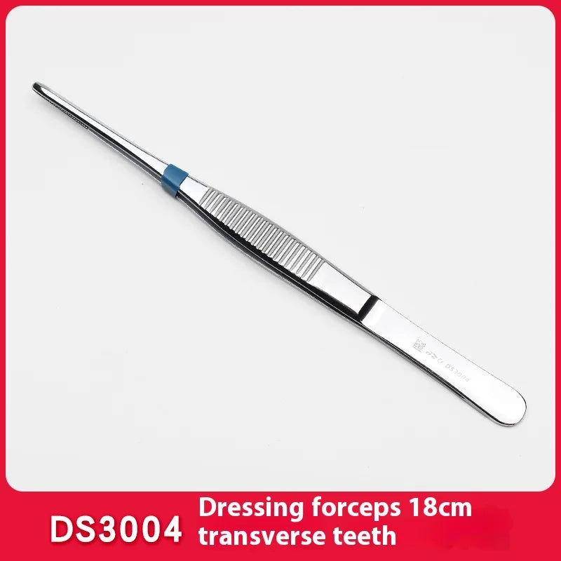 Stainless Steel Tissue Tweezers Hook Forceps Round Head Dressing Qme d