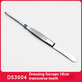Stainless Steel Tissue Tweezers Hook Forceps Round Head Dressing Qme d