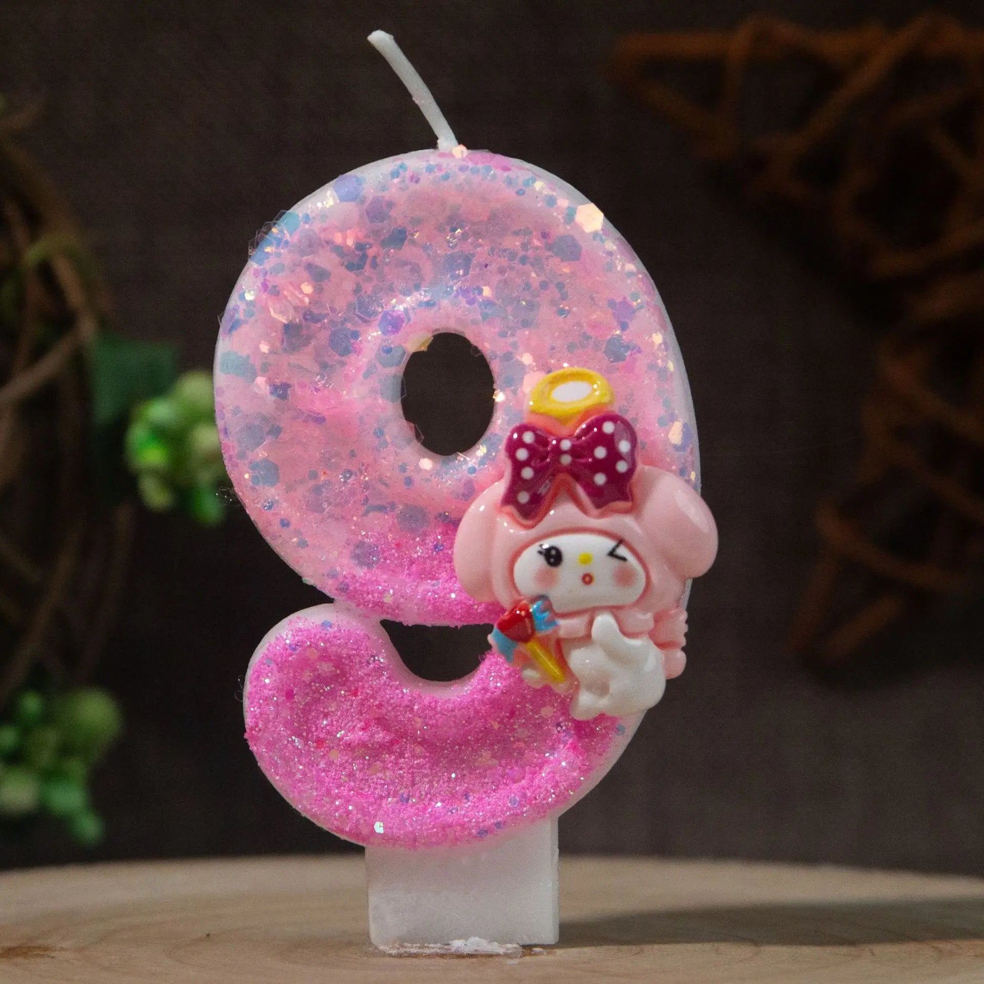Melody 0-9 Numbered Birthday Candles Pink Cartoon Cake Topper Decorations Student Birthday Party Supplies Qme 9