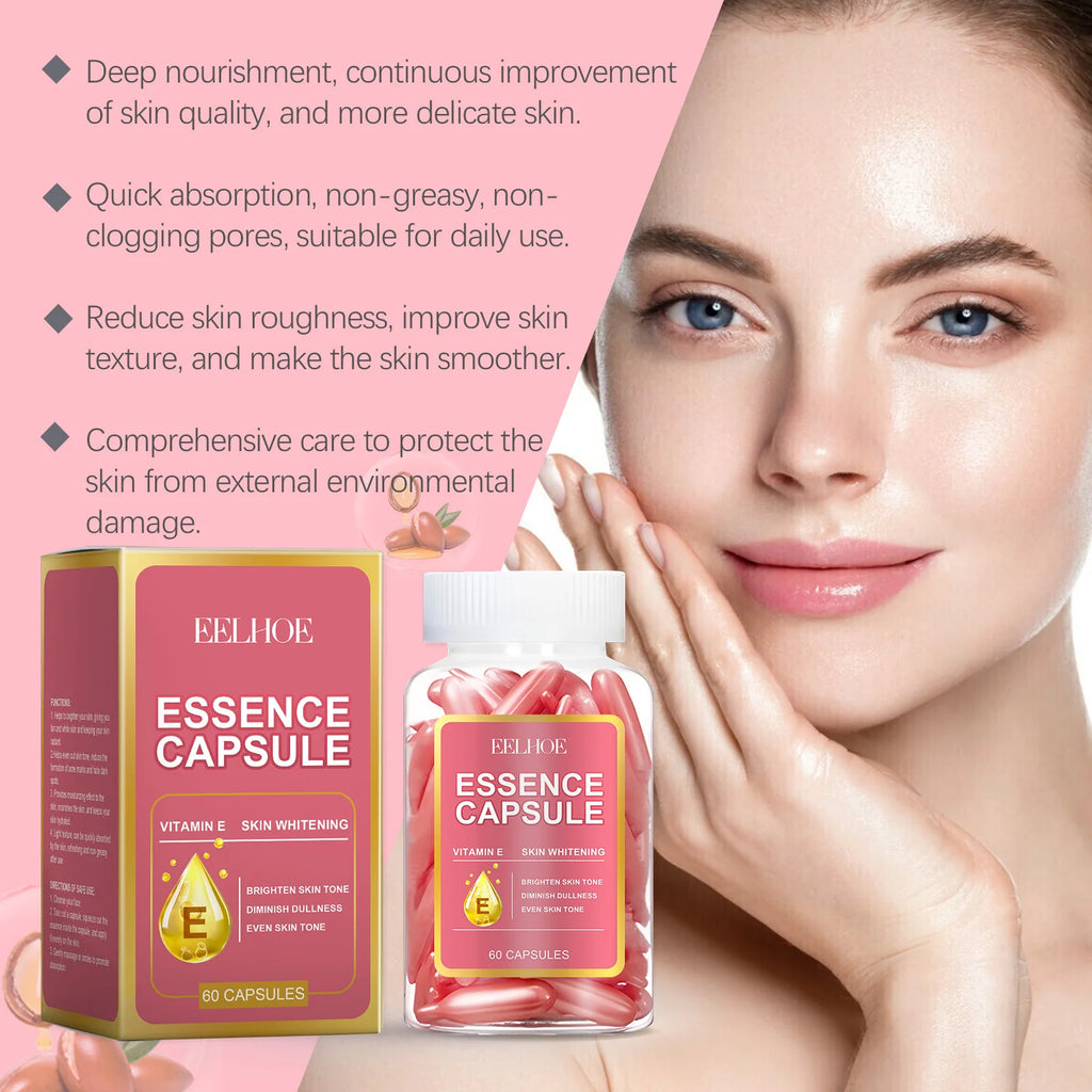 60Pcs Hyaluronic Acid Capsules Essence Moisturizing Brightening Even Skin Tone Niacinamide Whitening Serum Capsule Face Care Qme