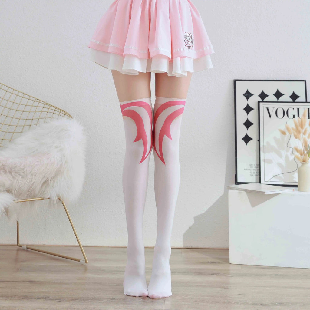 Sexy White Stockings Creative Red Cute Girl Velvet Fashion Woman Over Qme style1 L