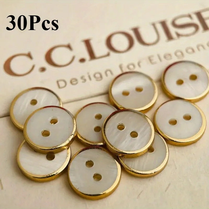 Resin Circular Button Craft Sewing Button 2-Hole Handmade DIY Accessory (11.5mm) Qme 30pcs