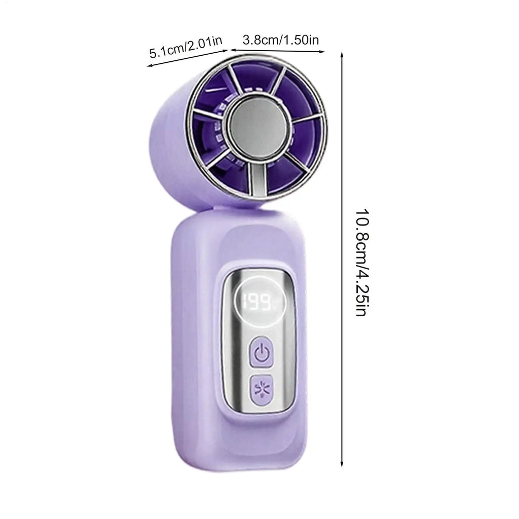 Mini Fan Clip 5 Speeds LED Digital Display Portable Device Shirt Bags Qme