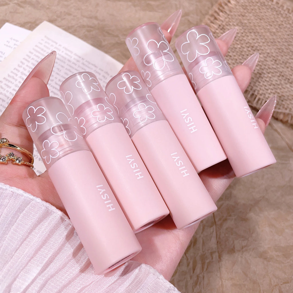 Five-color lip glaze set: natural velvet texture, matte lasting, non-stick cup, high color rendering, compact and portable, the Qme