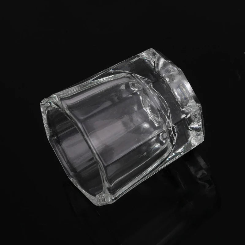 Crystal Glass For Mixing Acrylic Powder Liquid Nail Cup Dappen Dish Lid Bowl Cup Holder Equipment Nail Tools 1pc Qme