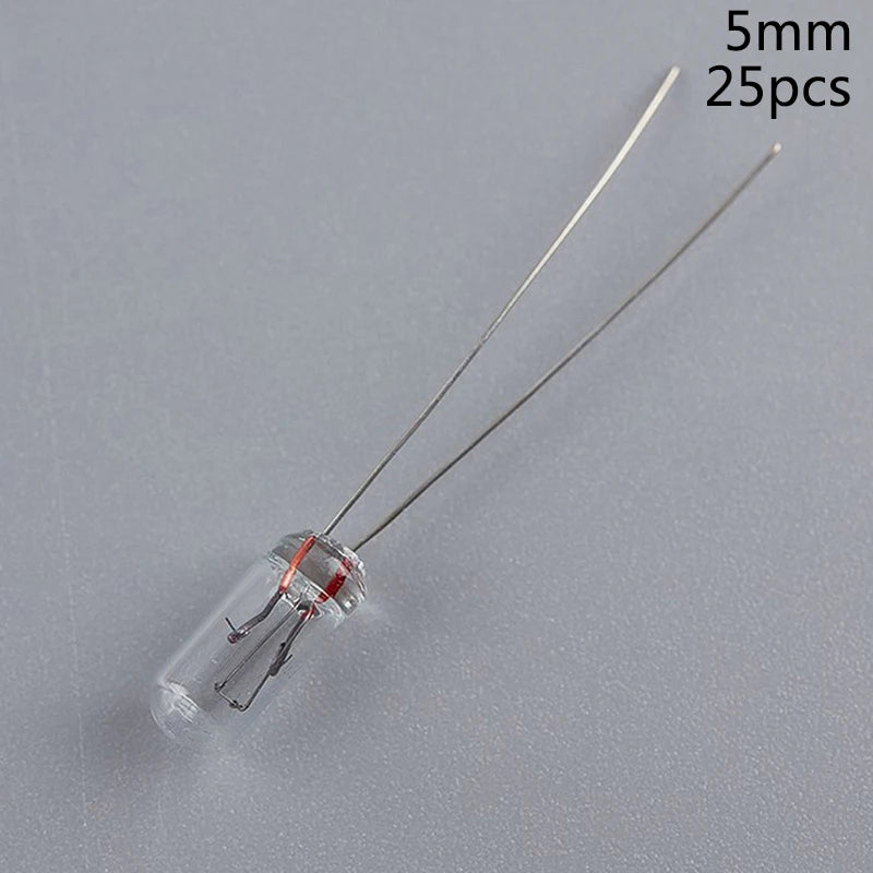 25PCS 5mm 4mm 3mm Clear 12V Mini Bulb of Wheat Rice Bulbs Switch Button Bulbs Indicator Bulb Tungsten Lamp Qme 5MM