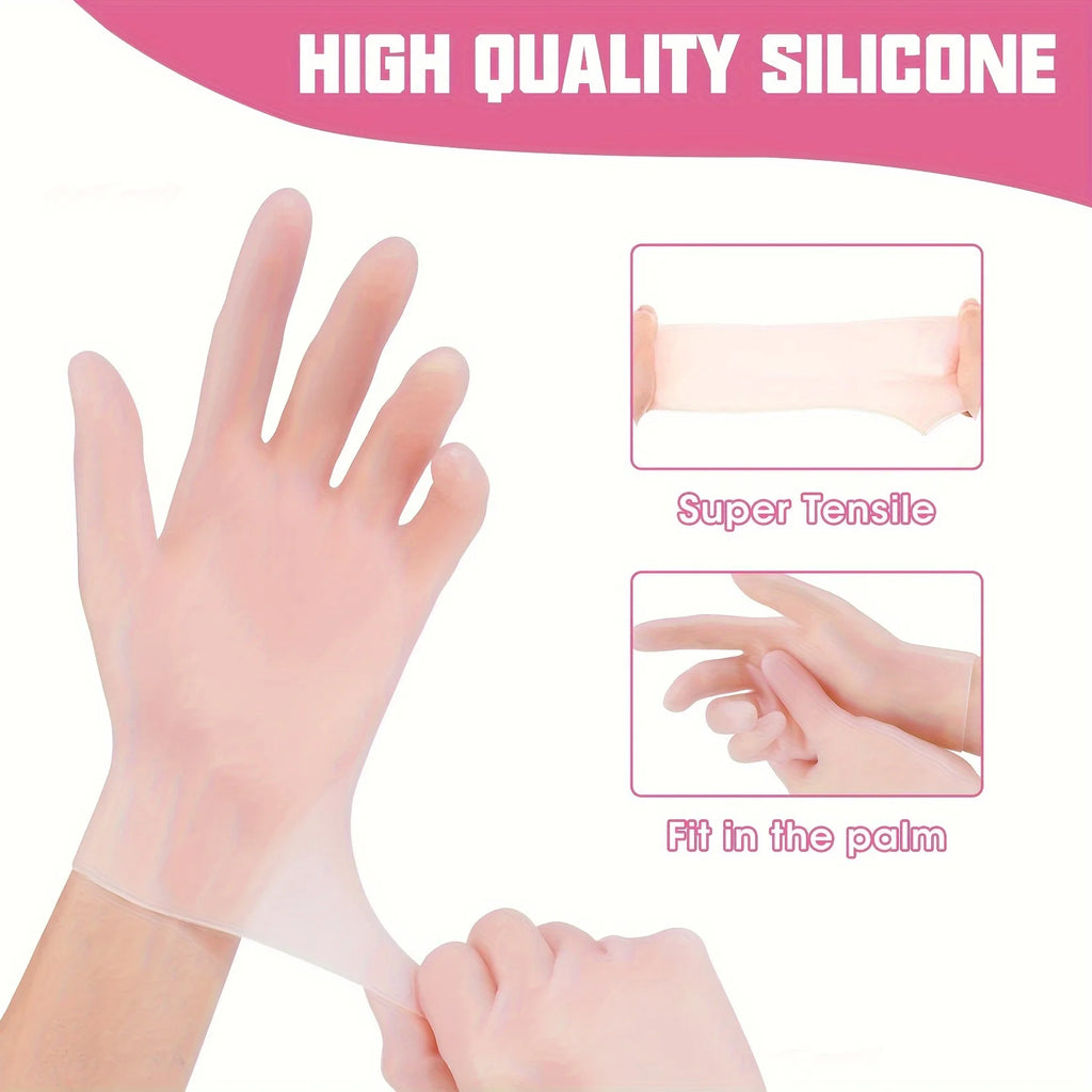Moisturizing Gloves, Gel Spa Hydrating Gloves, Soft Silicone Gloves, Lotion Gloves(Apricot Or Pink) Qme