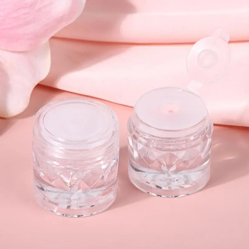 2 Empty Sifter Jars Mesh Clear-capped Refillable Containers Loose Qme