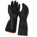 2PCS Chemical Resistant Gloves Black Double Layer Long Thick Rubber Industrial Protective Work Gloves Qme 36cm