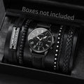 4/5 pçs moda masculina relógios homem negócios quartzo relógio de pulso vintage pulseiras de couro conjunto reloj hombre Qme 8
