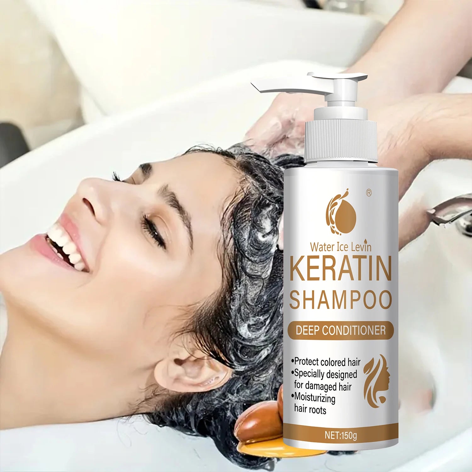 Repairing Keratin Shampoo with Biotin & Collagen for Damaged Hair - Deep Moisturizing & Color Protection. Qme