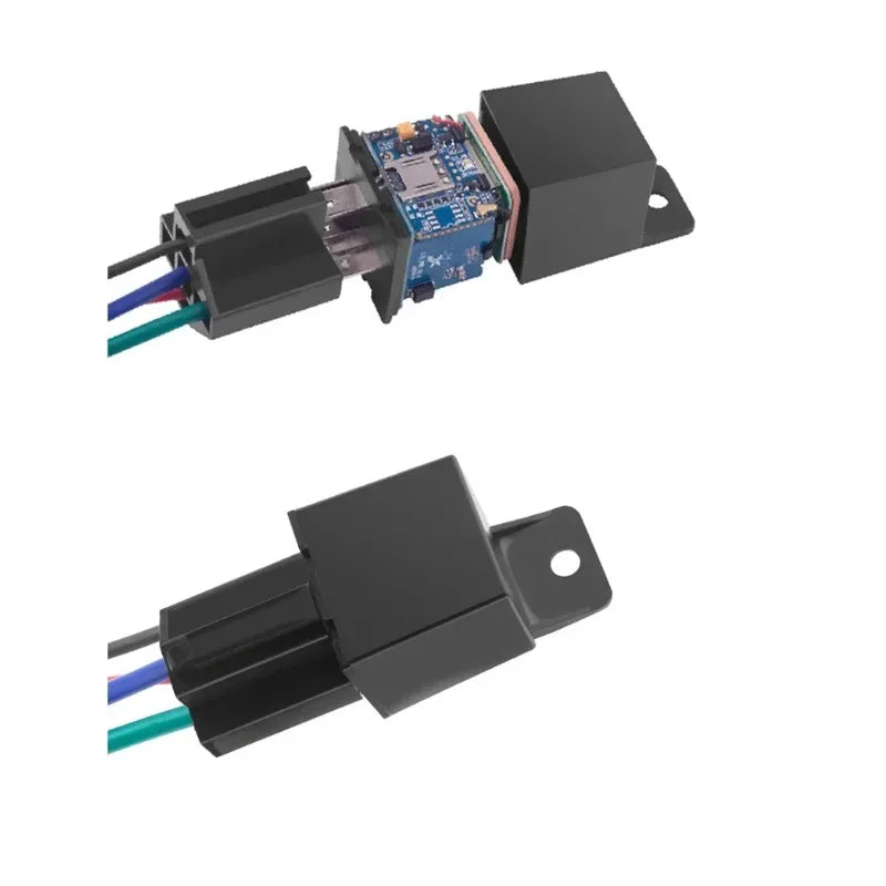 Anti-theft Tracker for Automobile and Electric Vehicle with GPS Locator Track Playback of Relay Positioning Qme black