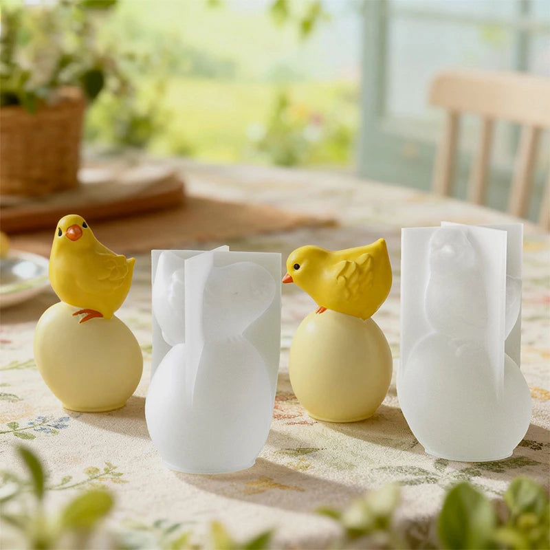 Easter Chicken And Egg Silicone Molds | Ideal For Easter Plaster Figurines, Scented Candles, Resin Crafts | Perfect Qme