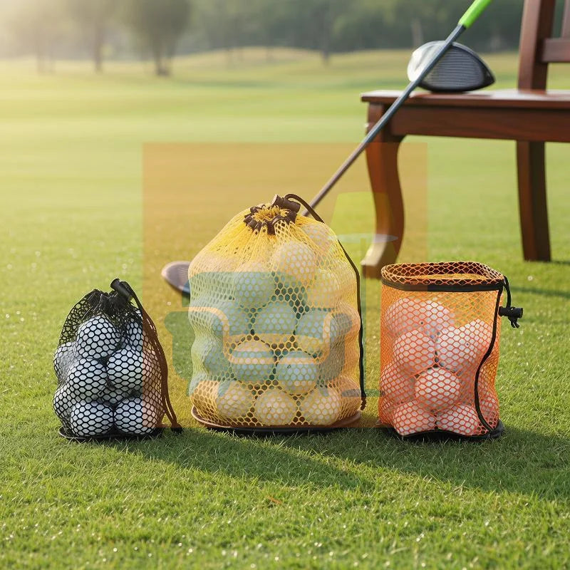 Golf Ball Bag Drawstring Pouch Can Hold 12/25/50 Balls Multipurpose Sports Mesh Net Bag Portable Golf Organizer Golf Accessories Qme