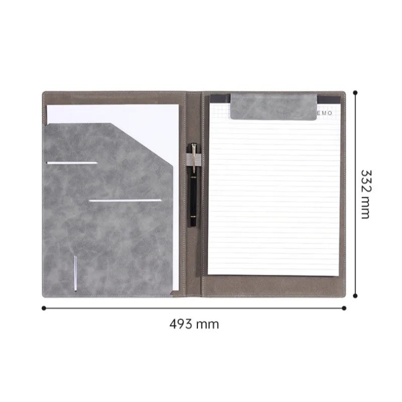 Faux Leather Interview Portfolio Folder Notepad Holder Business Card Qme