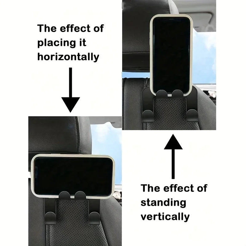 Versatile Car Seat Back Hook - Fits Front & Rear Seats Qme