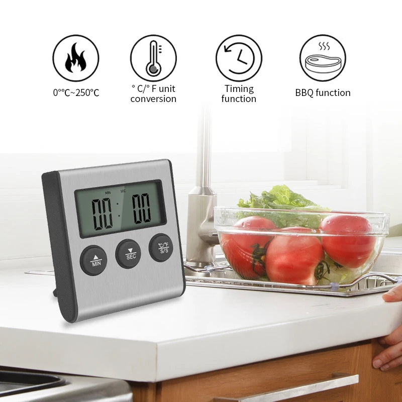 Kitchen Digital Cooking Thermometer Meat Food Temperature Oven BBQ Qme