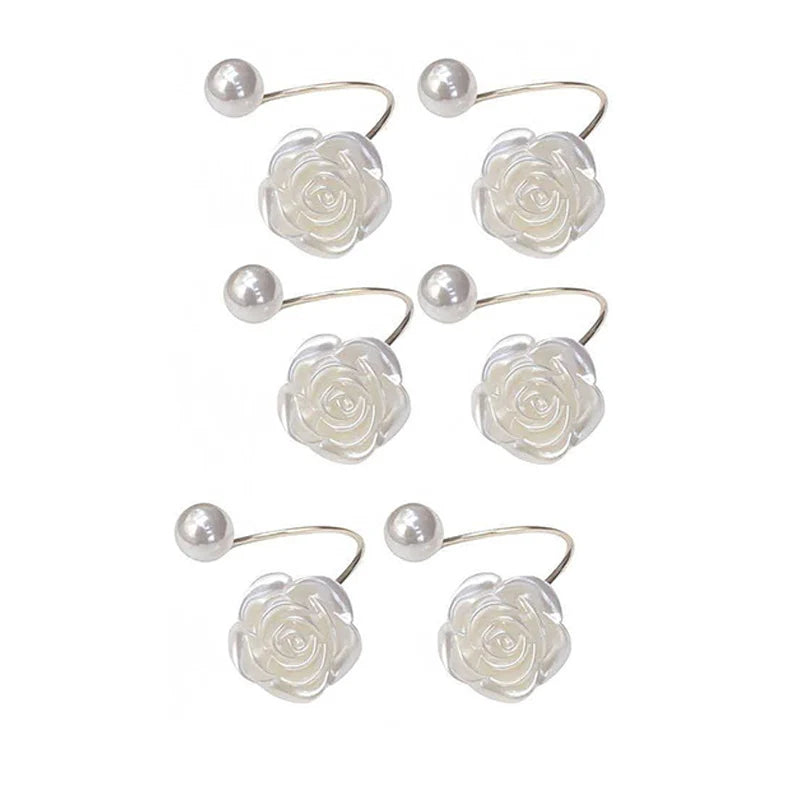 Home Kitchen Dining Pearl Rose Napkin Ring Qme 6pcs