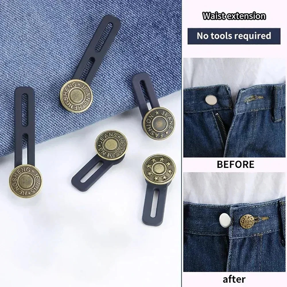 Universal Button Collars Extender Women Jeans and Pants Button Extenders Instant Belt Extension Solution Waist Expansion Button Qme