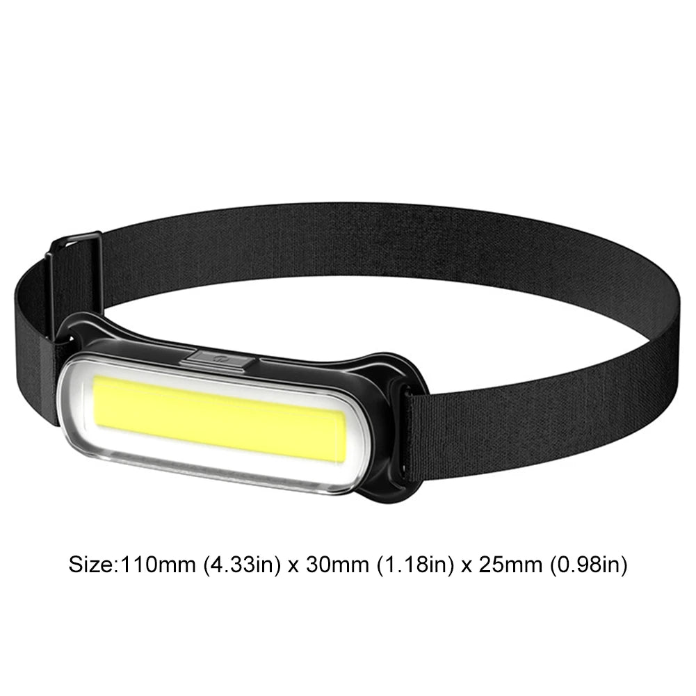 USB Rechargeable LED Headlamp 3 Modes Flashlight Waterproof Head Light Adjustable Headband for Camping Fishing Running Biking Qme