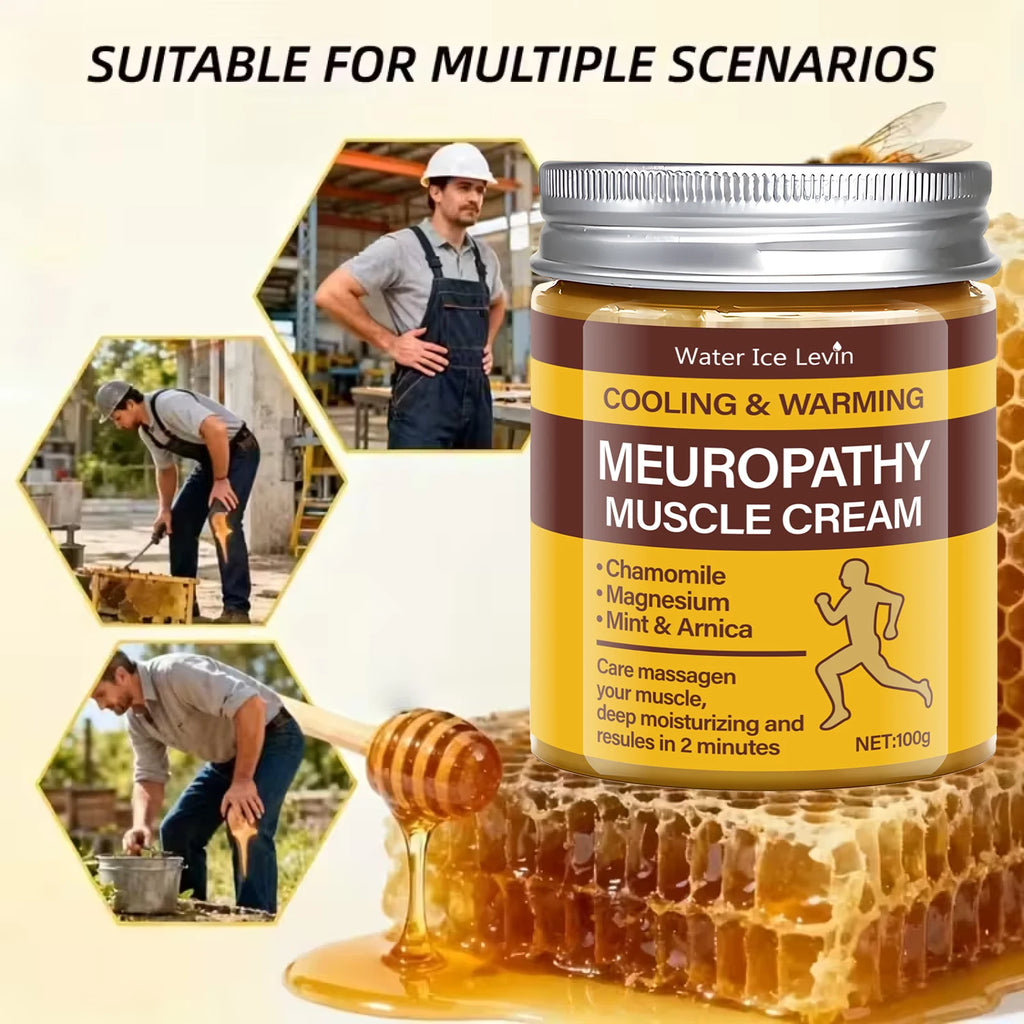 Cooling & Warming Meuropathy Muscle Cream with Chamomile & Magnesium for Neuropathy, Deep Moisturizing Results in 2 Minutes Qme