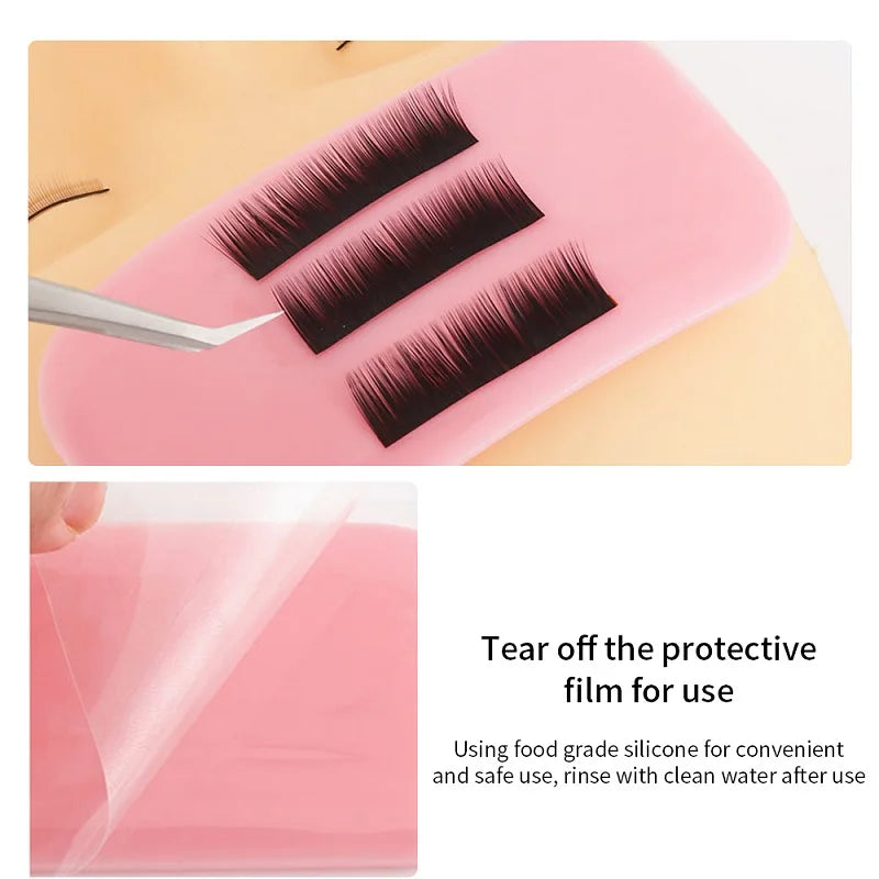 Eyelash Extension Forehead Sticker Pad Silicone Pink Transparent Qme
