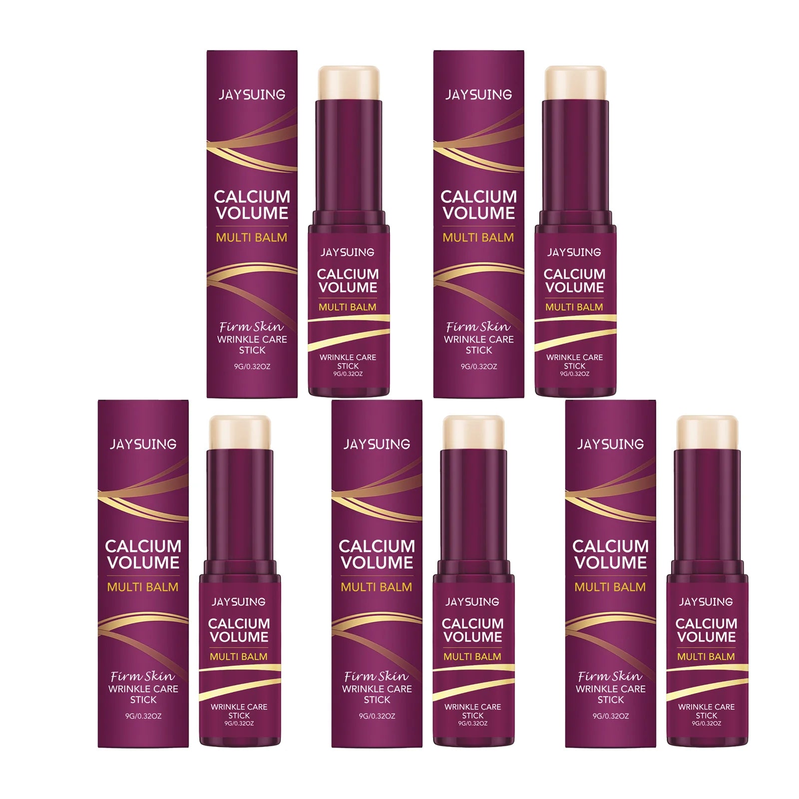 Calcium Volume Multi Balm Stick Reduce Wrinkle Bounce Lifting Firming Skin Deep Moisturizing Lighten Fine Lines Skincare Stick Qme 5 X 9g boxed