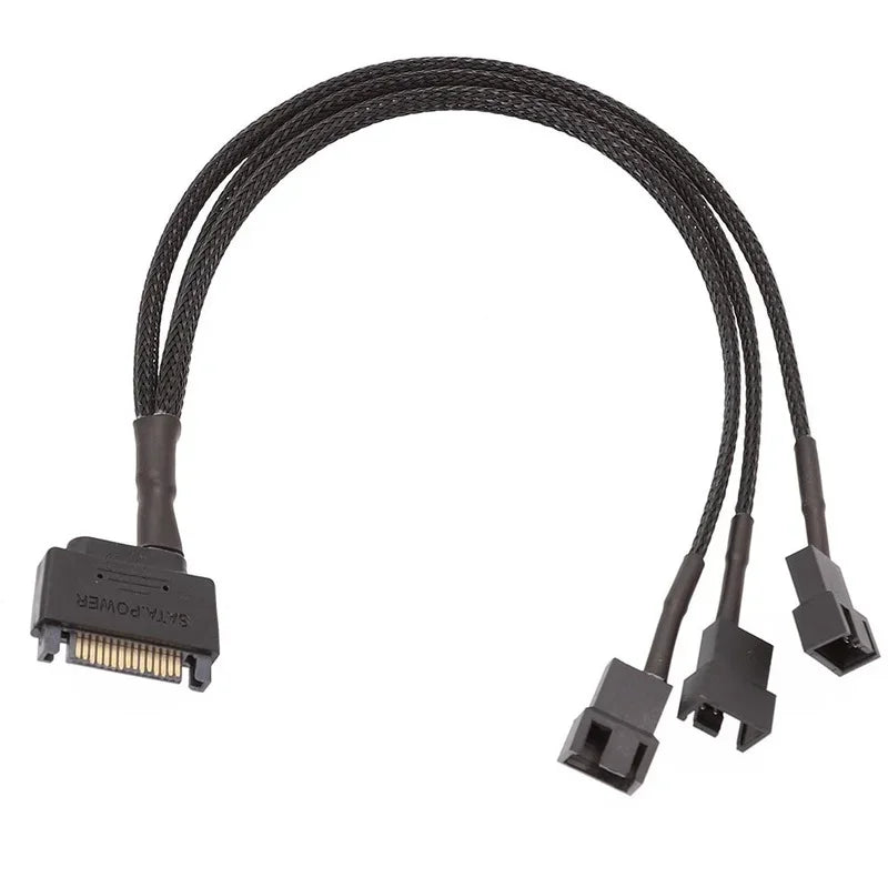 30CM 4Pin To 3-way Y Splitter Cable Fan 4-pin To 3x4Pin/3Pin PC Computer Notebook Computer Accessories Extension Cable Qme