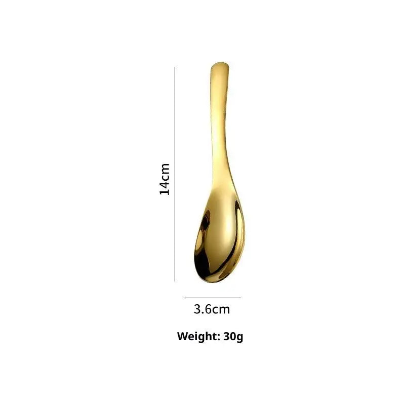 304 Stainless Steel Serving Spoons Rust-resistant Long Handle Easy Qme Gold S