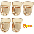 Metal Turn Lock Clasp, Gold Purse Locks for DIY Handbag, Bag Hardware Accessories, Metal Lock for Handbag Qme 5pcs
