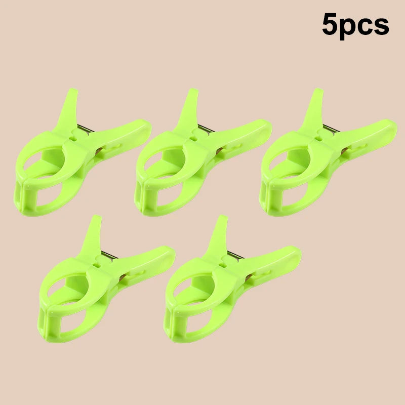 Plastic 5pcs Quilt Pegs Beach Towel Clips Laundry Clothes Pegs Clamps Home Hanging Clip Clothespins Bathroom Organization Qme A4
