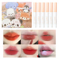 6pcs/set Lip Gloss Cute Box Girls Gift Matte Long Lasting Non-stick Cup Lipgloss Cigarette Tube Lipstick Lip Makeup Cosmetics Qme 6pc Lipgloss Sets