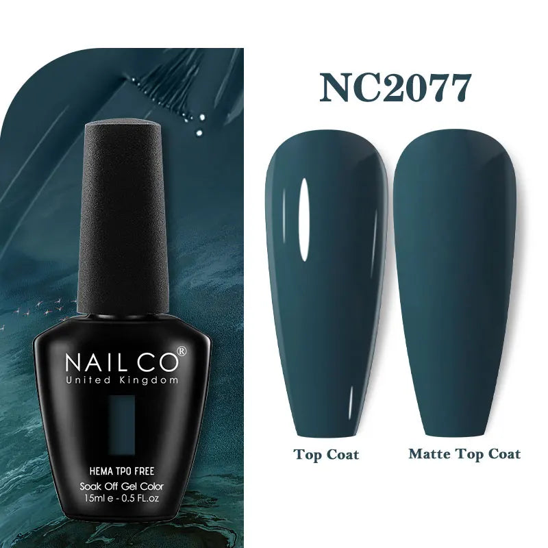 NAILCO Green Series Dark Gel Nail Polish Lasting Hybrid Base Matte Qme 2077