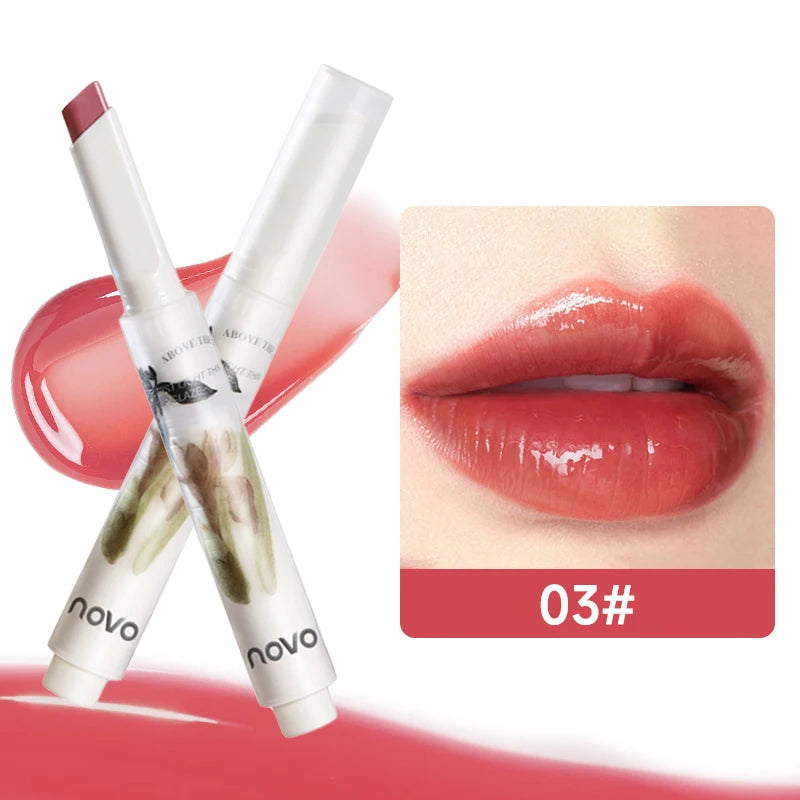 Hydrating Berry Shade Glossy Lipstick,Water Glow Lip Gloss,Long-Lasting,Non-Drying,Non-Sticky,Glycerin-Enriched,Vitamin E Qme 03