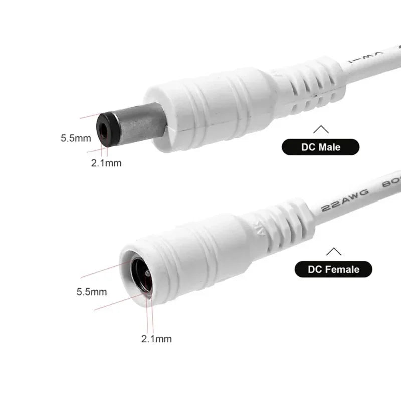 3pcs DC 12V Power Adapter Extension Cable 2M DC Male Female Connector Power Extend Cord For CCTV Security Camera Qme