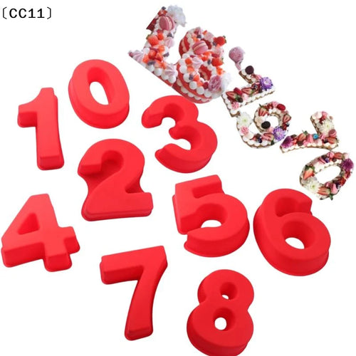 10 Inches Number Baking Moulds Large Silicone 3D Cake DIY Shape 0-9 Qme