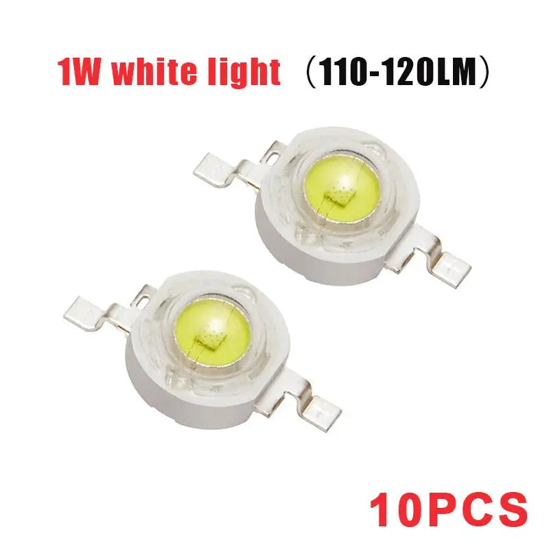 10Pcs High Power 0.5/1/1.5/3W Imitation Lumen LED Lamp Beads With High Brightness For DIY Lighting Flashlight Repairs Qme 1W White 110-120lm