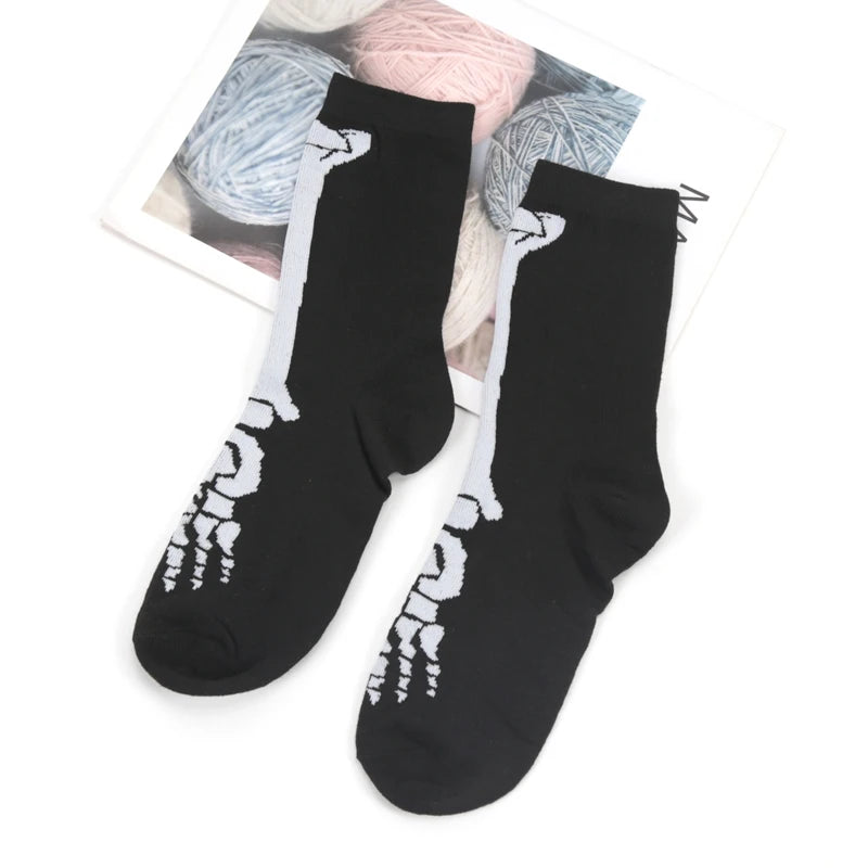 Anime Funny Socks Halloween Women Creative Cosplay Hip Hop Novelty Harajuku Bone Spider Web Male Skateboard Japanese Long Socks Qme A5 One Size