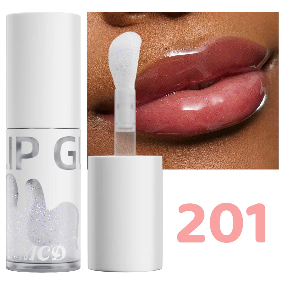 Glitter Shimmer Sexy Lip Oil Hydrating Plumping Coat Lipstick Qme 201
