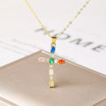 New Arrival Full-Zircon Crystal Cross Pendant Necklace Luxury for Men Women Daily Wear Party Religious Jewelry Christian Gift Qme 7 45cm