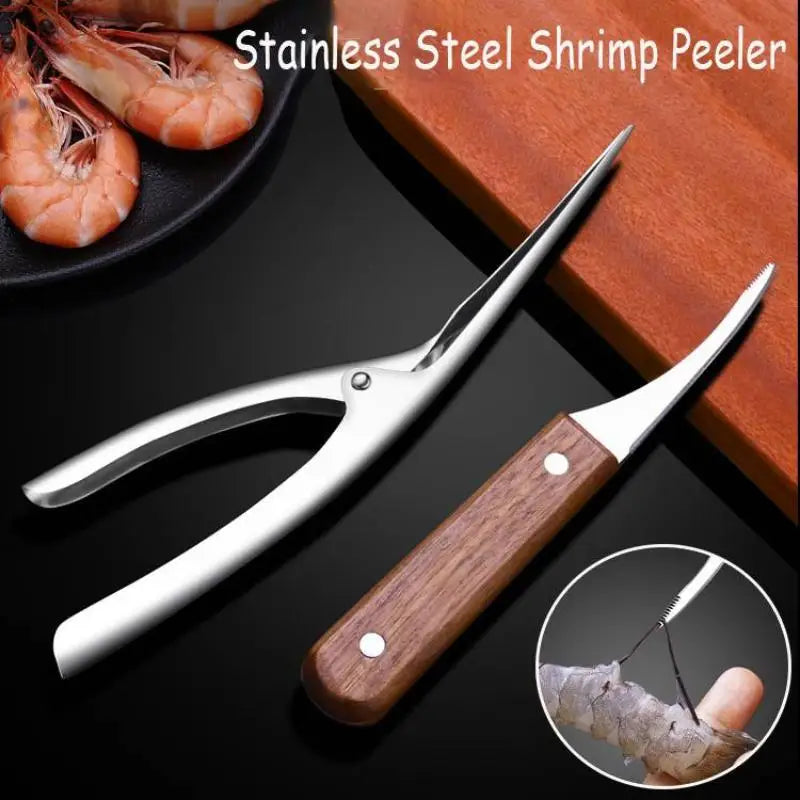 Stainless Steel Shrimp Peeling Tools Seafood Quick Sheller Line Qme 2pcs