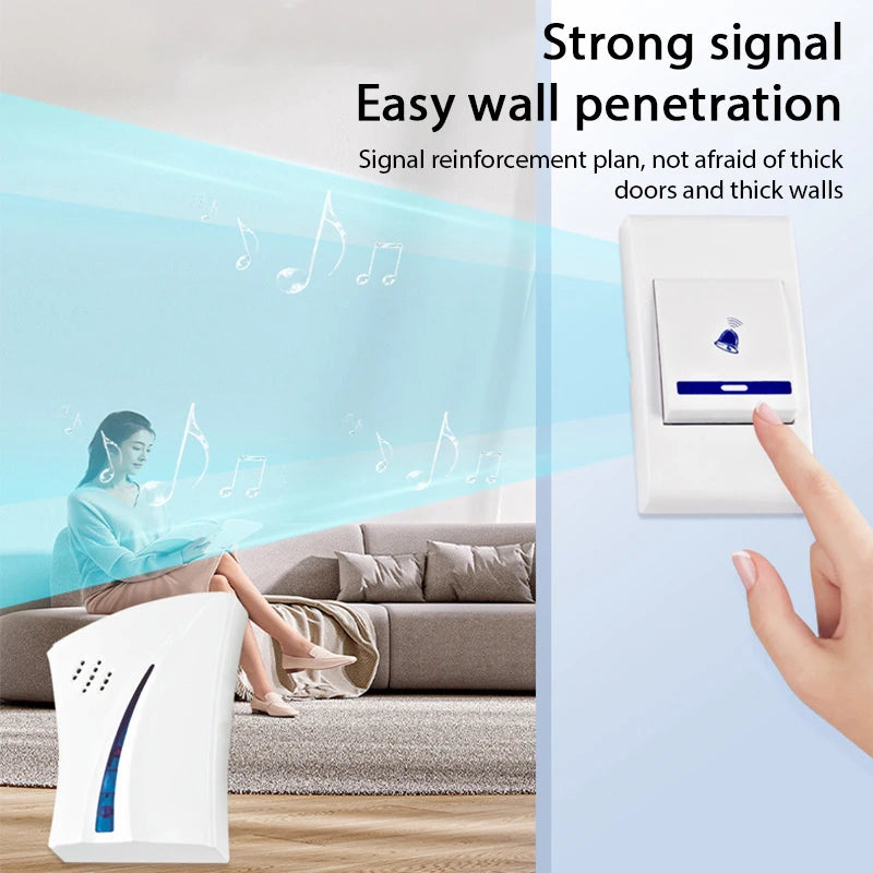 Intelligent Wireless Remote Control Doorbell Home Company Doorbell With 36 Songs Qme