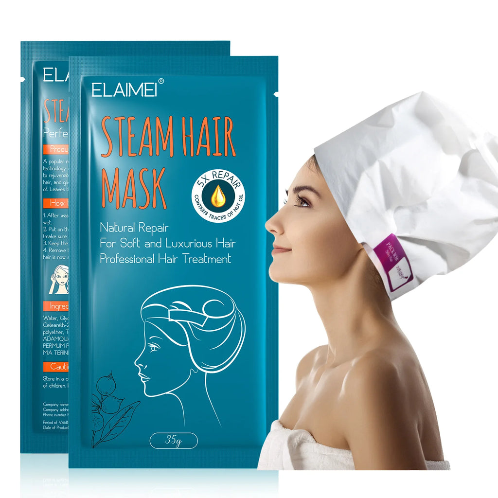 Steam Hair Mask Quick Repair Hair Mask Moisturizing Softens Hair Care Mask Hair Deep Conditioning Treatment Steam Hair Mask Cap Qme China Mainland 3 pcs