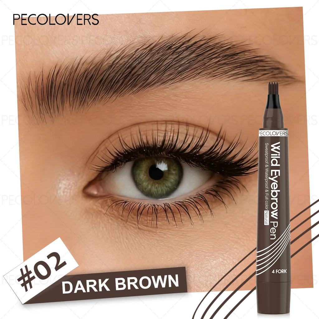 Perfect Four-pronged Liquid Eyebrow Pencil Natural 3D Look Qme 02