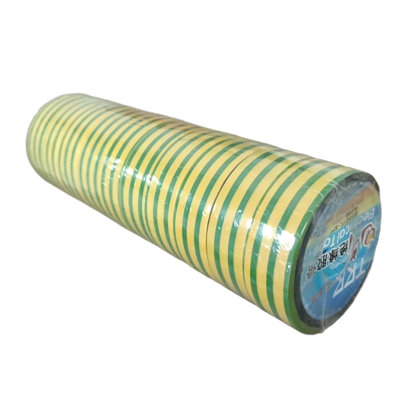 PVC colored electrical tape is waterproof, flame-retardant, insulated, and environmentally friendly Qme Yellow Green 10Roll 12M 18mm