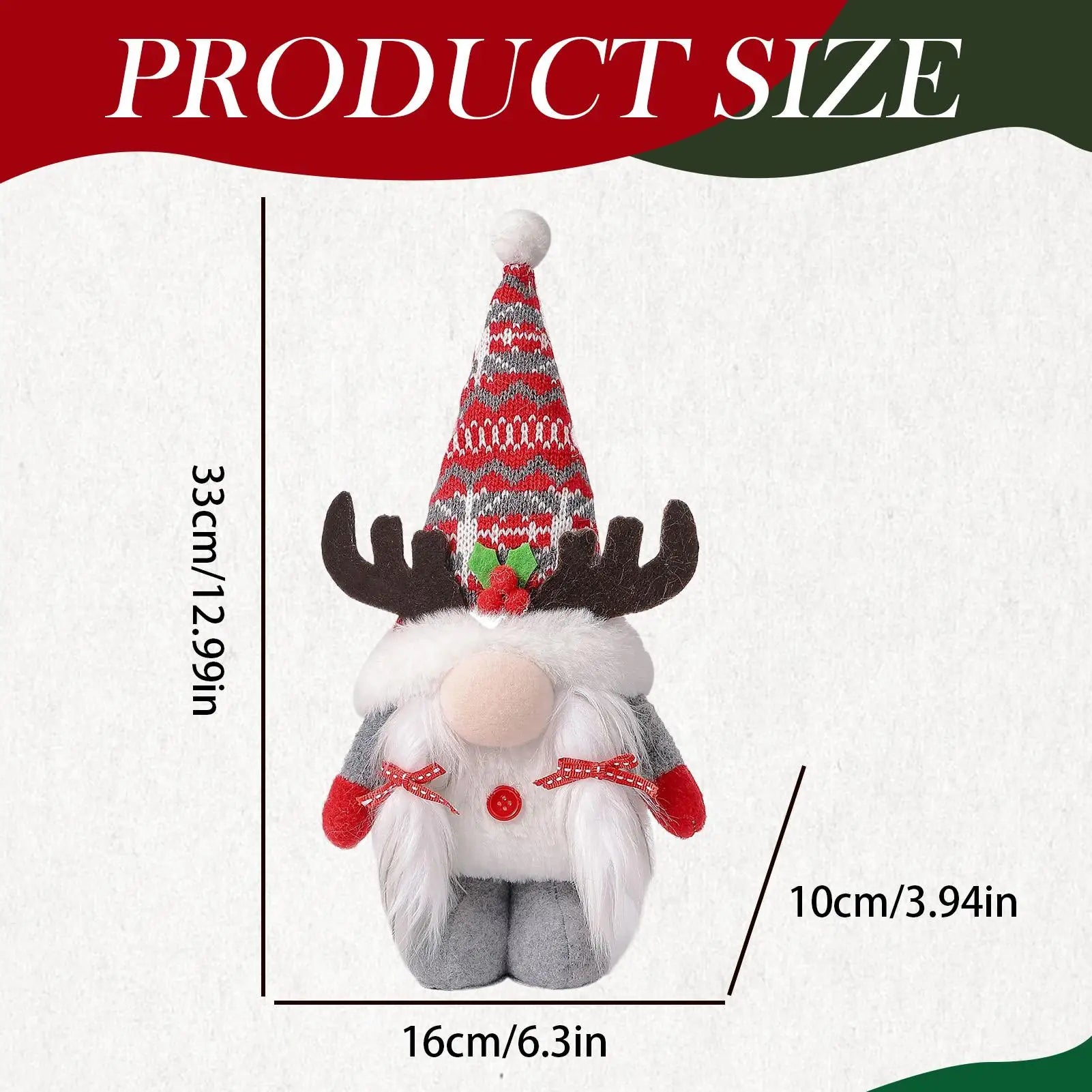 Christmas Gnomes Decorations Figurines Antlers Small Cute Holiday Qme