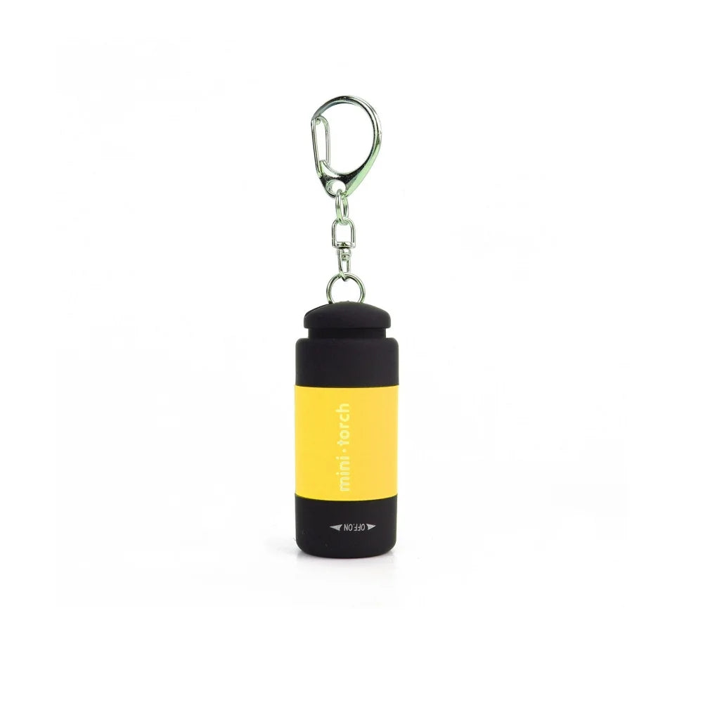 USB Charge LED Flashlight Multifunctional Strong Light Pocket Keychain Flashlight Waterproof Outdoor Hiking Camping Flashlight Qme YELLOW