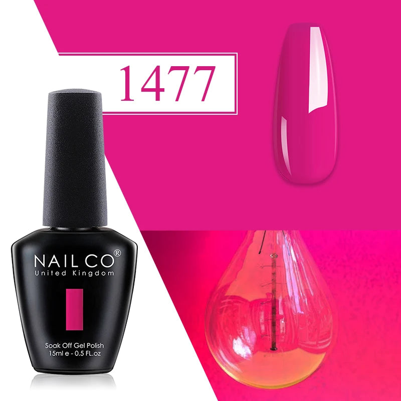 NAILCO Red Gel Nail Polish Wine Purple Semi Permanent Soak Off UV