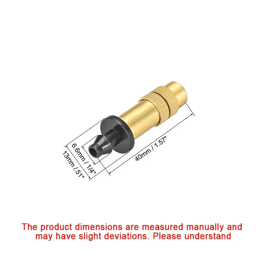 5pcs/10pcs Adjustable Copper Atomizing Nozzle Accessory Connector For Balcony, Garden, Potted Plants And Flower Watering Qme
